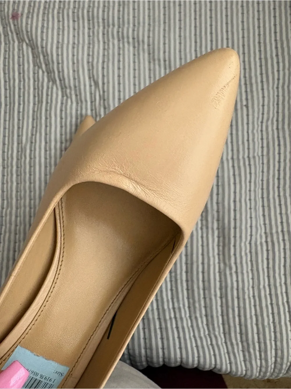 Michael Kors Beige Pointed-Toe Leather Flats
